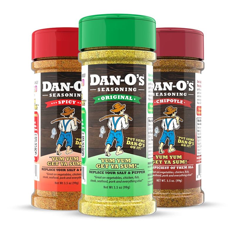 Dan-O&#39;s Seasoning Small 3 Bottle Combo | Original, Chipotle, &amp; Spicy | 3 Pack (3.5 oz)