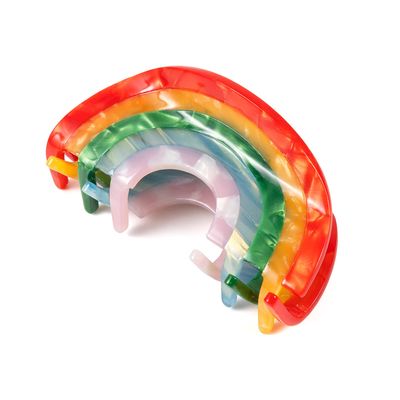 Rainbow Hair Claw Clip Non Slip 3inch Acrylic Acetate 90&#39;s Strong Hold Jaw Barrettes Cute for Women Girls Thin Thick Curly Hair Rainbow Pride Parade Accessory