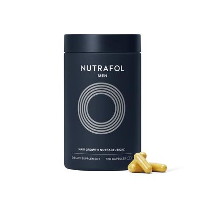 Nutrafol Men&#39;s Hair Growth Supplements, Clinically Tested for Visibly Thicker Hair and Scalp Coverage, Dermatologist Recommended - 1 Month Supply