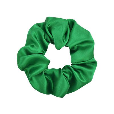 ZOONAI Women Teen Girls Satin Scrunchies Hair Accessories Elastic Hair Ponytail Holder Hair Tie - Set of 2 (Green)