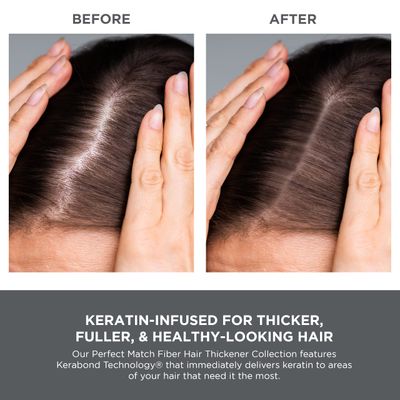 Keratherapy Keratin Infused Perfect Match Fiber Hair Thickener Spray, Dark Brown to Black, 4 fl. oz., 140 ml - Volumizing, Thickening, &amp; Concealing Hairspray for Scalp Coverage, Roots &amp; Thinning Areas