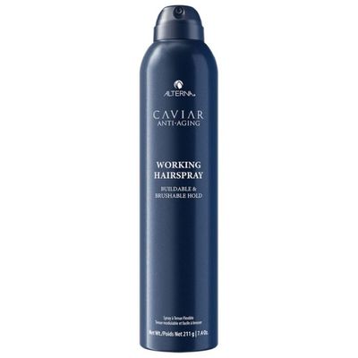 Alterna Caviar Working Hairspray | Buildable, Brushable Hold | Helps Control Frizz &amp; Adds Shine | Sulfate Free, 7.4 Fl Oz (Packaging May Vary)