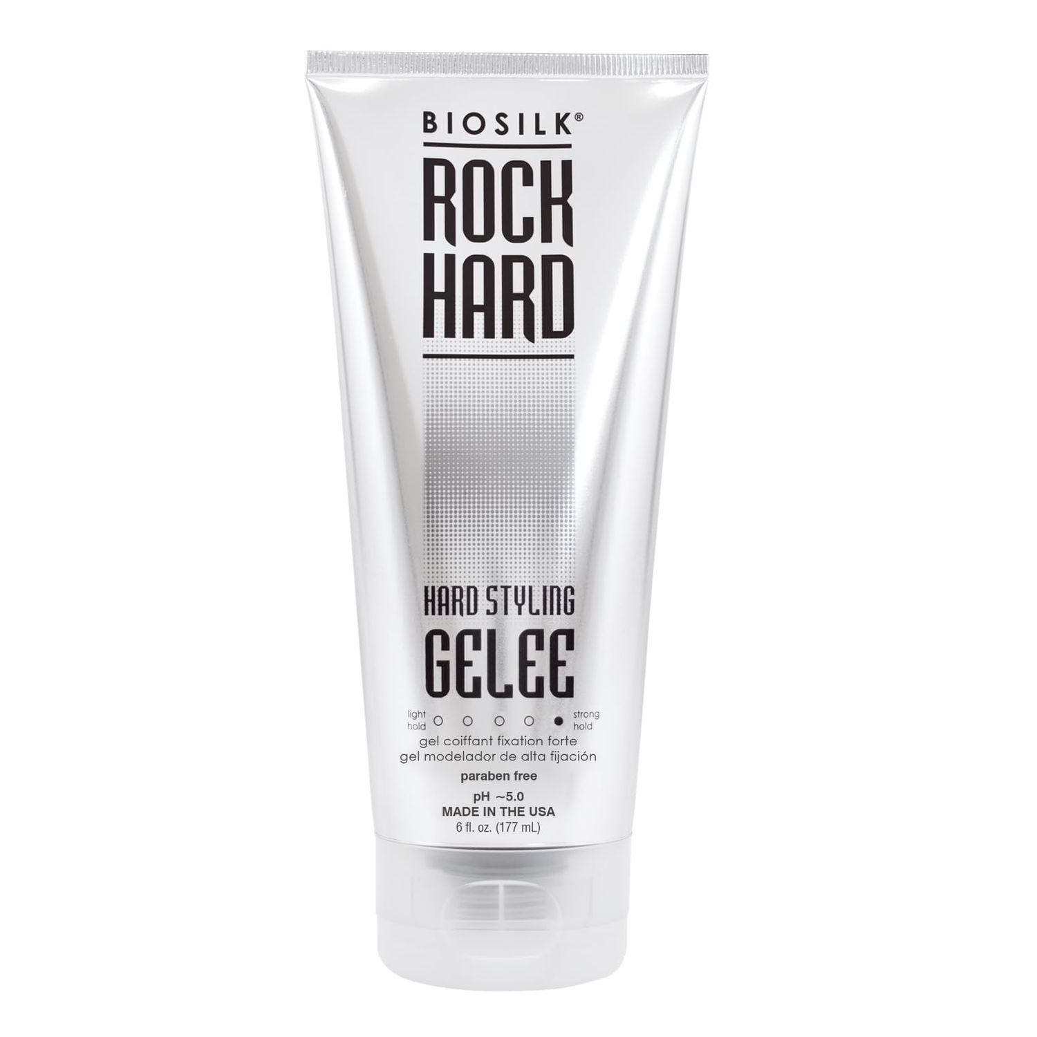 BioSilk Rock Hard Gel, Firm-Hold Hair Gel For Long-Lasting Styles, Sulfate, Paraben, &amp; Cruelty-Free, 6 Oz