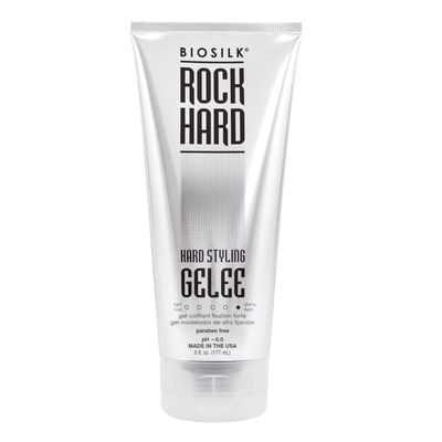 BioSilk Rock Hard Gel, Firm-Hold Hair Gel For Long-Lasting Styles, Sulfate, Paraben, &amp; Cruelty-Free, 6 Oz