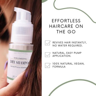 Yellow Bird Dry Shampoo Powder | Natural &amp; Organic | Non-Aerosol | For Blonde, Brunette, &amp; Dark Hair | No Benzene, Vegan