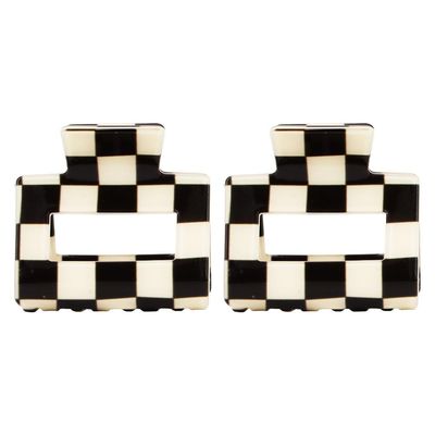 Chess Board Hair Clips for Women Small Size Cute Claw Clip for Girls Hair Clips Claw Black White Hair Accessories for Women Girls, 2 Pack