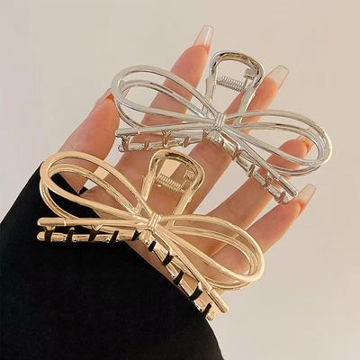 2 Pack Butterfly Metal Hair Clips for Women - 4.1 Inch Strong Hold Barrette Claw Clips for Thin, Thick, or Curly Hair - Hair Accessories for Girls