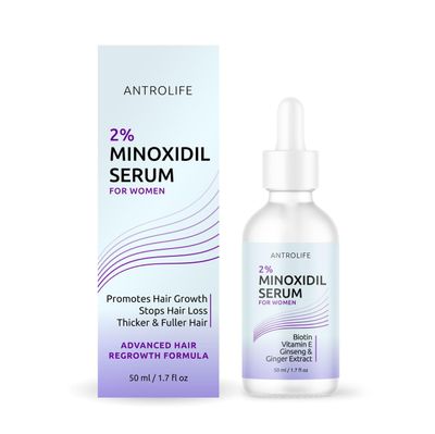 Minoxidil for Women 2% - Hair Growth Serum Women + Vitamin E, Ginseng, Ginger Extract, Biotin Hair Growth Serum - Hair Loss Regrowth &amp; Thickening Treatment Helper