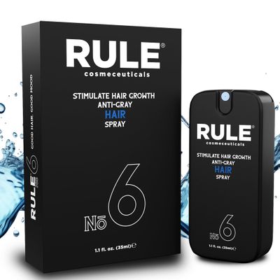 RULE Hair Growth Spray and Anti Grey Hair Treatment - Minoxidil Alternative Hair Regrowth Treatment for Men with Natural Hair Color Restorer - Topical Hair Growth Serum Helps Stop Hair Loss, Thinning
