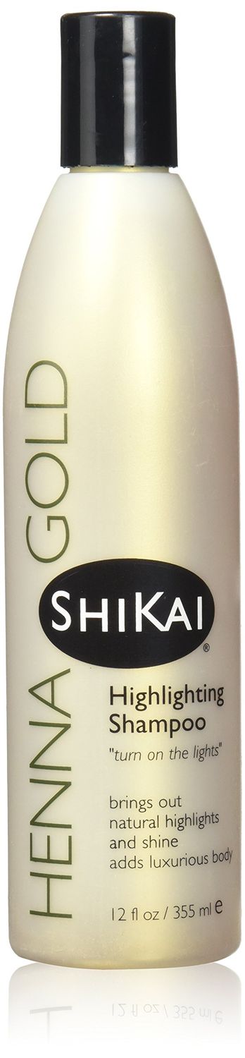 ShiKai Henna Gold Highlighting Shampoo (12 oz) | Hydrating Hair Brightener Enhances Natural Highlights | Add Shine &amp; Volume to Dull Hair