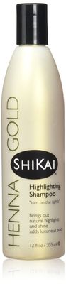 ShiKai Henna Gold Highlighting Shampoo (12 oz) | Hydrating Hair Brightener Enhances Natural Highlights | Add Shine &amp; Volume to Dull Hair