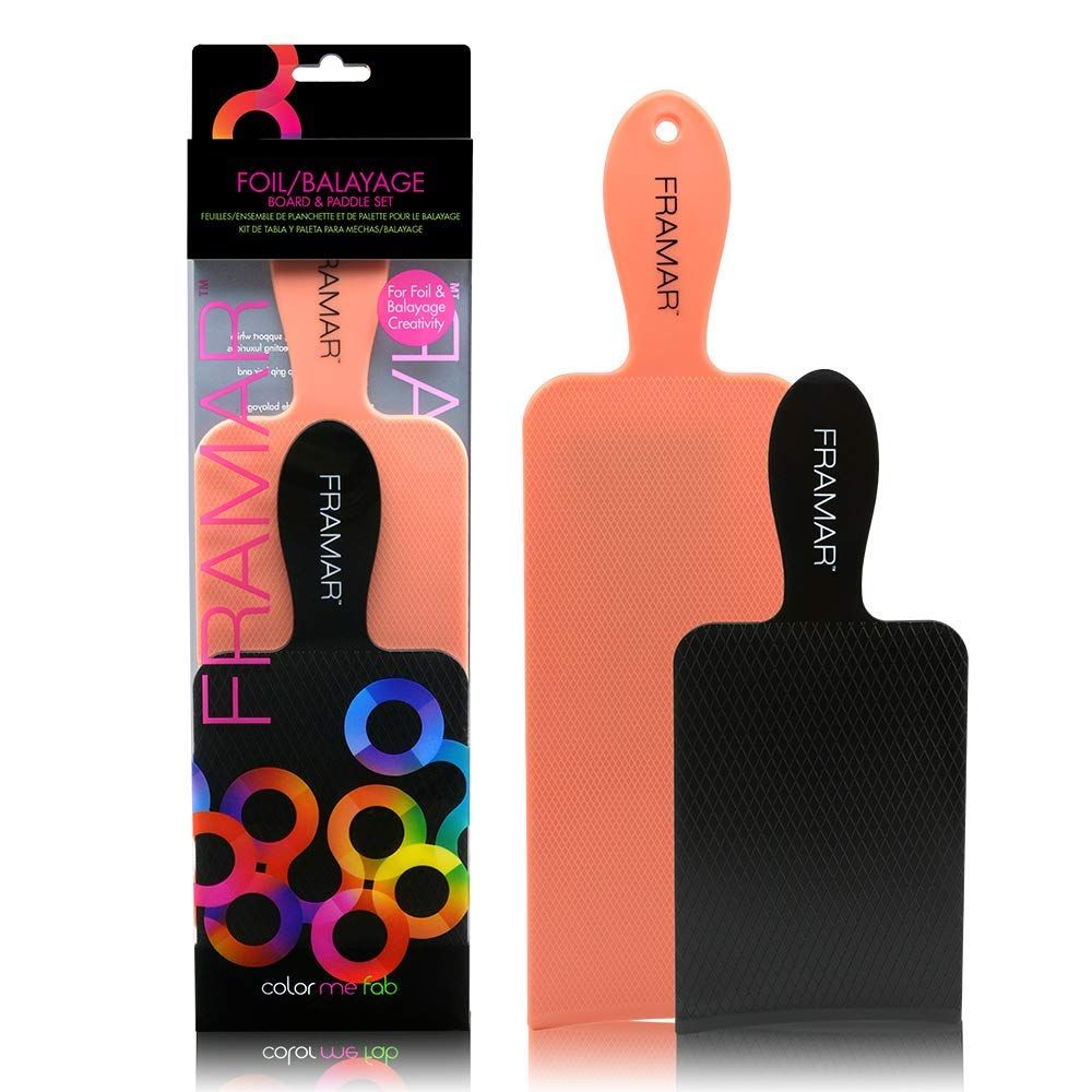 FRAMAR Foil/Balayage Board and Paddle Set for Hair Bleach, Hair Dye - Long board and short board - Coloring Set - 2 Pack