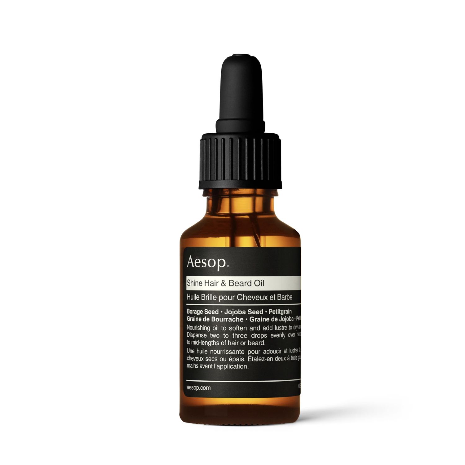 Aesop Shine Hair &amp; Beard Oil | Silicone-Free Nourishing Oil To Soften and Add Lustre | Without Build-up or Oily Residue | 0.8 oz / 25 mL