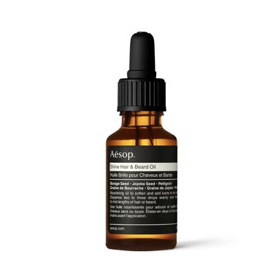 Aesop Shine Hair &amp; Beard Oil | Silicone-Free Nourishing Oil To Soften and Add Lustre | Without Build-up or Oily Residue | 0.8 oz / 25 mL