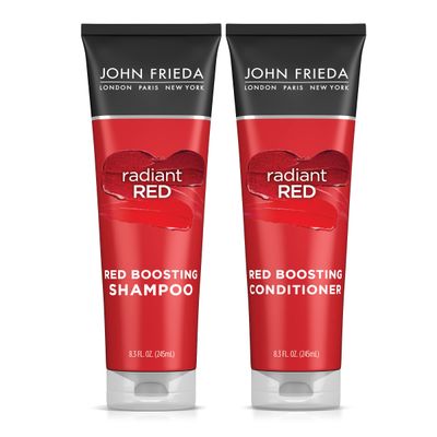 John Frieda Radiant Red Shampoo &amp; Conditioner Bundle, Enhancing Shampoo &amp; Conditioner, Helps Enhance Shades, with Pomegranate and Vitamin E