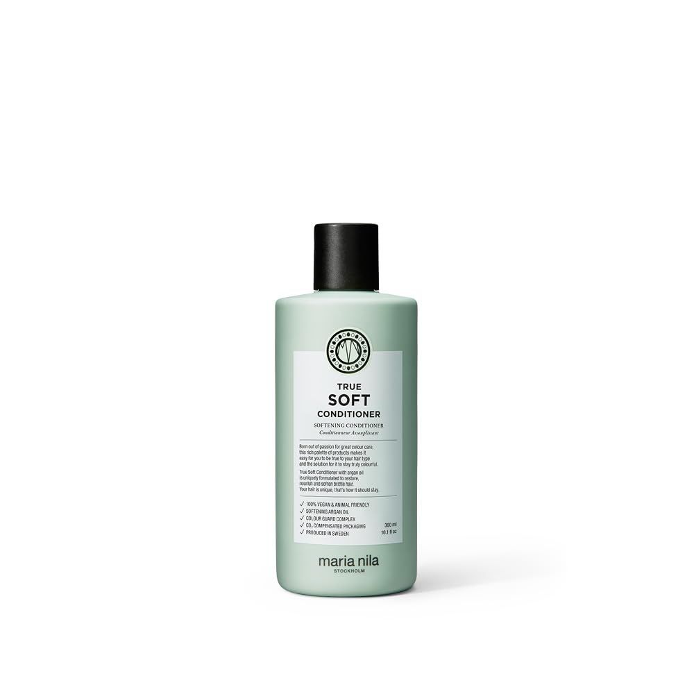 Maria Nila True Soft, Conditioner 10.1 Fl Oz, For Dry Hair, Argan Oil Remoisturises &amp; Reduces Frizz, 100% Vegan &amp; Sulfate/Paraben free