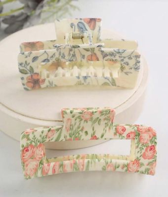 Hair Clips for Women - 4 Inch Large Claw Clips with Strong Hold Jaw, Cute Square Fashion Accessories for Thick, Thin or Long Curly Hair, 3 Pack
