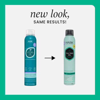 HASK Tea Tree Revitalizing Dry Shampoo Duo (4.3oz-Qty 2) &amp; Tea Tree Revitalizing Deep Conditioner Packette, Aluminum-Free, Sulfate-Free, Paraben-Free, Color Safe, for All Hair Types