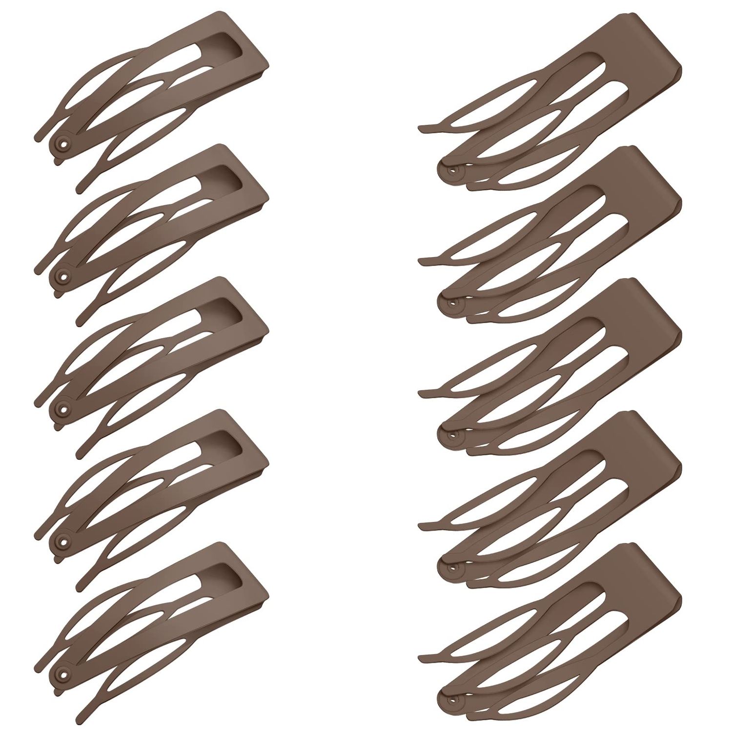 Chinco 24 Pcs 2 Inch Brown Double Grip Hair Clips Metal Barrettes Accessories for Women Hair Making, Salon Supplies