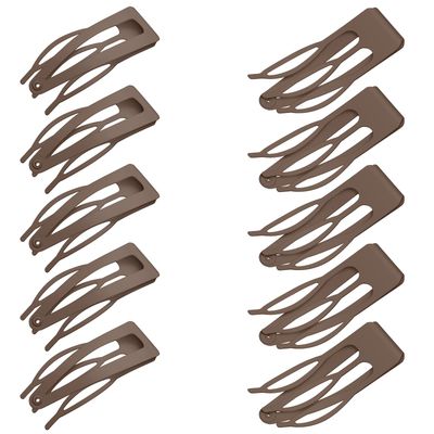 Chinco 24 Pcs 2 Inch Brown Double Grip Hair Clips Metal Barrettes Accessories for Women Hair Making, Salon Supplies