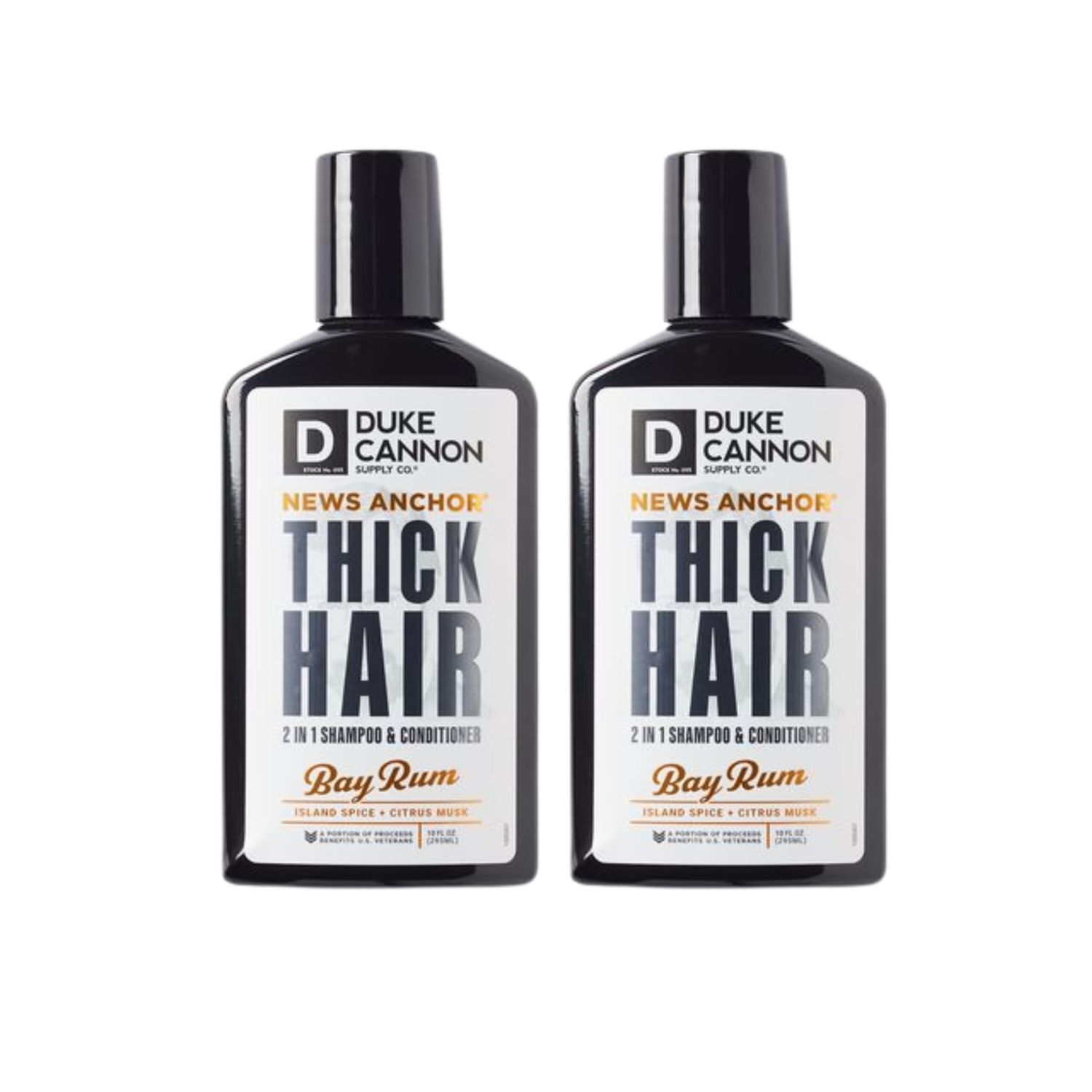 Duke Cannon News Anchor 2-in-1 Hair Wash - Bay Rum, 10 fl. oz, Stimulating Hair Shampoo &amp; Conditioner 2 Pack