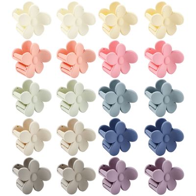 inSowni 20 Pack/10 Pairs Cute 4cm/1.6&quot; Small Plastic Flower Hair Claws Clips Barrettes Clamps Nonslip Strong Hold Hair Accessories for Women Girls Teens Kids Thin Hair