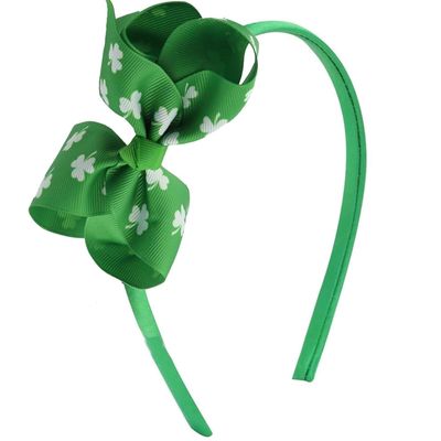 ZEYER St Patrick&#39;s Day Headband for Women and Girls Green Clover Headband Bow Shamrock Headband Hair Accessories for Party and Cosplay