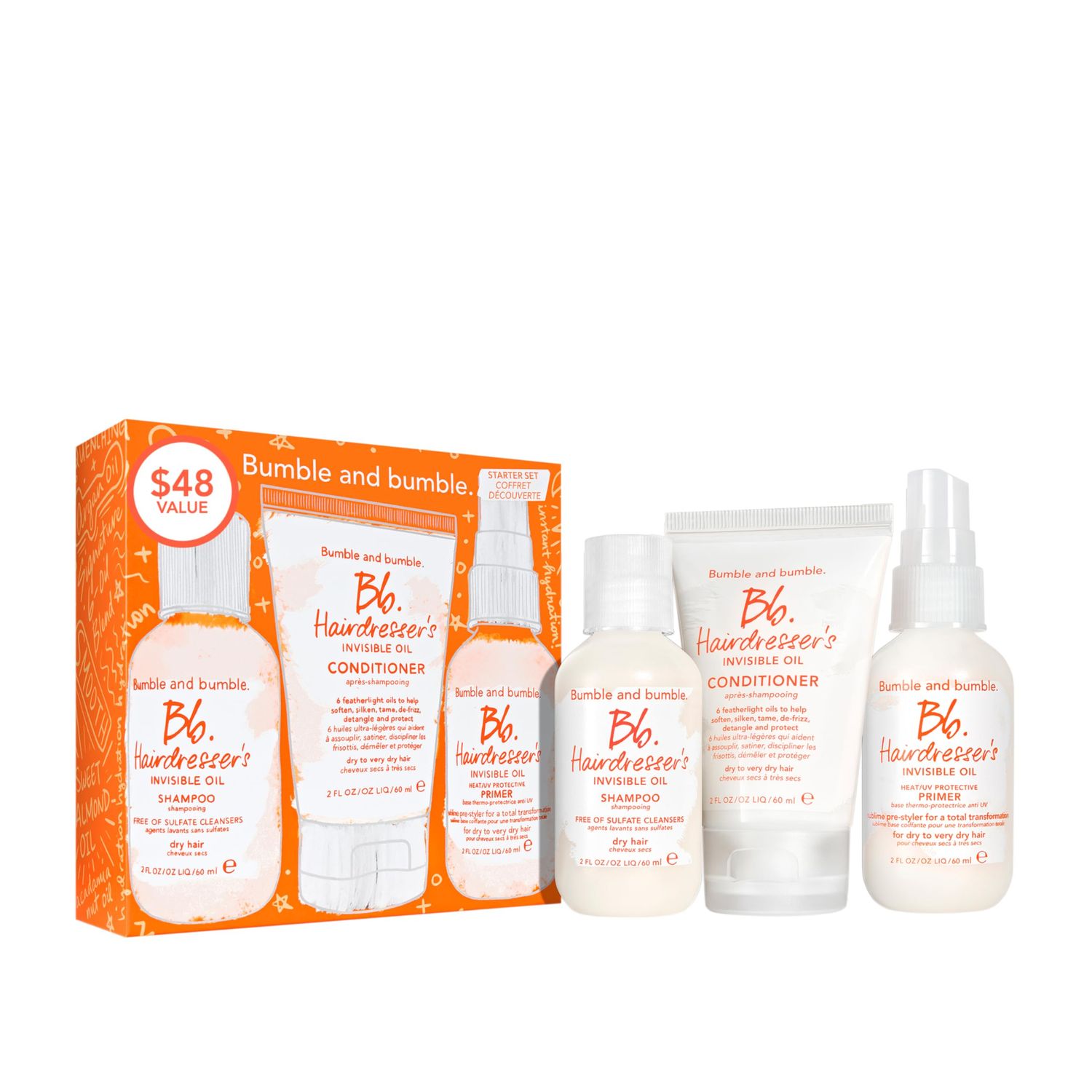 Bumble and bumble. Hairdresser&#39;s Invisible Oil Starter Set, 2 Fl Oz