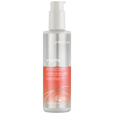 Joico YouthLock Blowout Crme Formulated With Collagen|Youthful Body &amp; Bounce|Strengthen &amp; Protect|Reduce Breakage &amp; Frizz|Soften &amp; Detangle|Boost Shine|Sulfate Free|With Arginine|6 Fl Oz