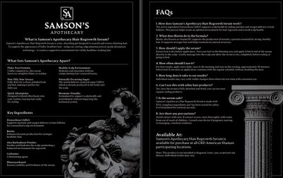 Samson's Hair Regrowth Serum (Deoxyribose (2dDr) 1% formula) (60mL)