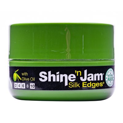 AmPro Shine-n-Jam Edges - Excellent for Taming Fringe, Ponytails, and Updos - Provides Firm Hold with Non-Greasy Shine - Moisturizes and Smoothes Hair with Silk Proteins - 2.25 oz