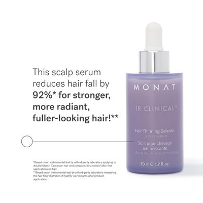 MONAT IR Clinical Hair Thinning Defense Serum - Nourishes Scalp, Reduces Breakage, Boosts Hair Density, and Supports Thicker, Fuller-Looking Hair with a Lightweight, Non-Greasy Formula