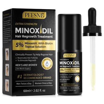 5% Minoxidil for Men and Women Hair Growth Serum, Biotin Hair Growth, Hair Regrowth Treatment for Scalp Hair Loss Hair Thinning for Thicker Longer Fuller Healthier Hair (Pack of 1)