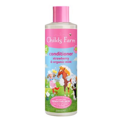 Childs Farm, Kids Hair Conditioner for Dry, Sensitive Skin &amp; Scalp, Strawberry &amp; Organic Mint, Conditions &amp; Nourishes, Vegan, Cruelty-Free, 16.9 fl oz