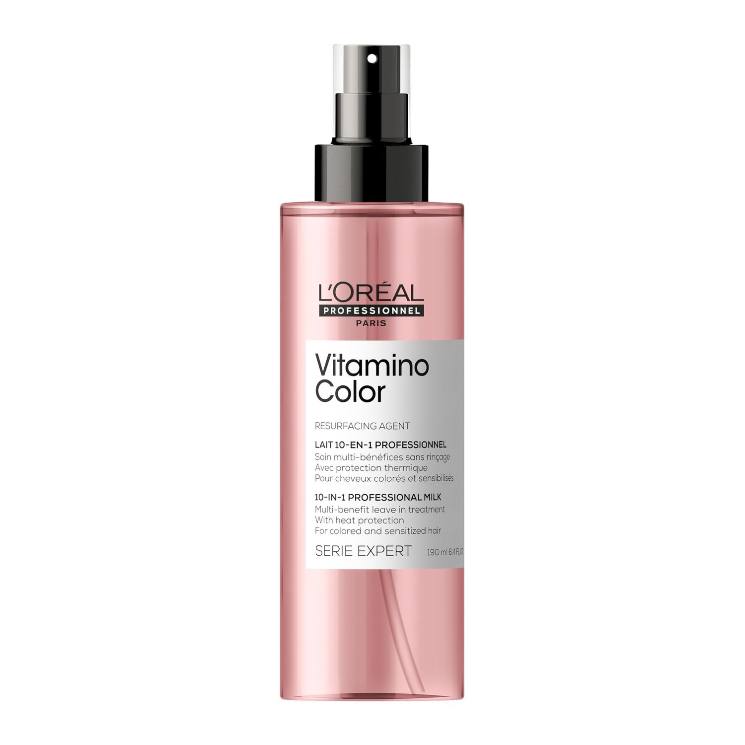 L&#39;Oreal Professionnel Vitamino Color 10-in-1 Multi-Benefit Leave-In Spray - Heat Protectant &amp; Detangler For Frizz Control &amp; Boosting Shine, For Color Treated &amp; All Hair Types