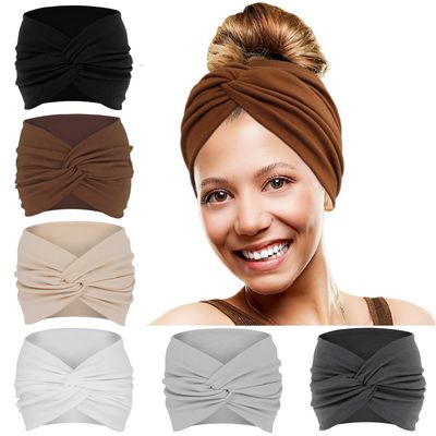 YONUF Wide Headbands For Women Extra Large Headband Twisted Knot Head Bands For Women&#39;s Hair Band Turban Accessories 6 Pack
