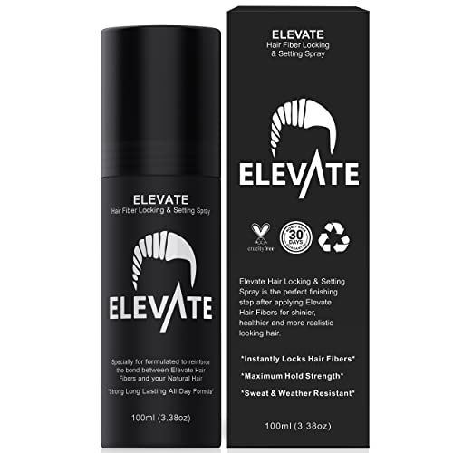 Elevate Hair Fiber Locking &amp; Setting Hold Spray | New Advanced Long Lasting Formula | 2-6 Month Supply | Strong Formula for Wind, Sweat, and Weather Resistant for Men and Women
