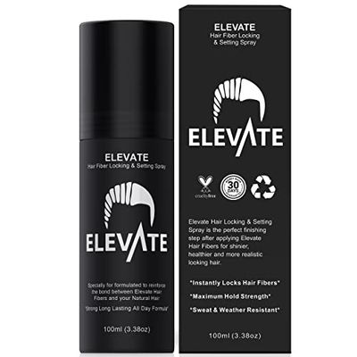 Elevate Hair Fiber Locking &amp; Setting Hold Spray | New Advanced Long Lasting Formula | 2-6 Month Supply | Strong Formula for Wind, Sweat, and Weather Resistant for Men and Women