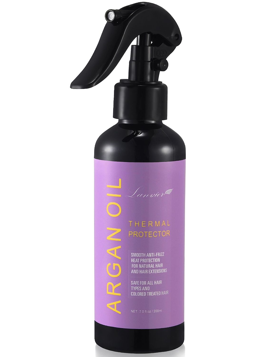 LANVIER Heat Protectant Spray for Hair with Argan Oil (6.8Fl Oz/200ml), Hair Thermal Protector up to 450F from Flat Iron, Curling Iron, Hair Blow Dryer&amp;UV Damage &amp; Breakage Sulfate &amp; Alcohol Free