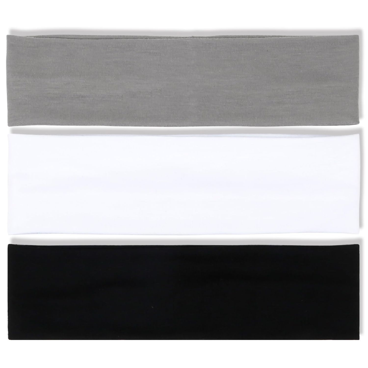 Women&#39;s Thick Stretchy Sweat Headbands in White and Black for Yoga, Workout, and Everyday Wear - Non-Slip Hair Accessories with Basic Fashion Style