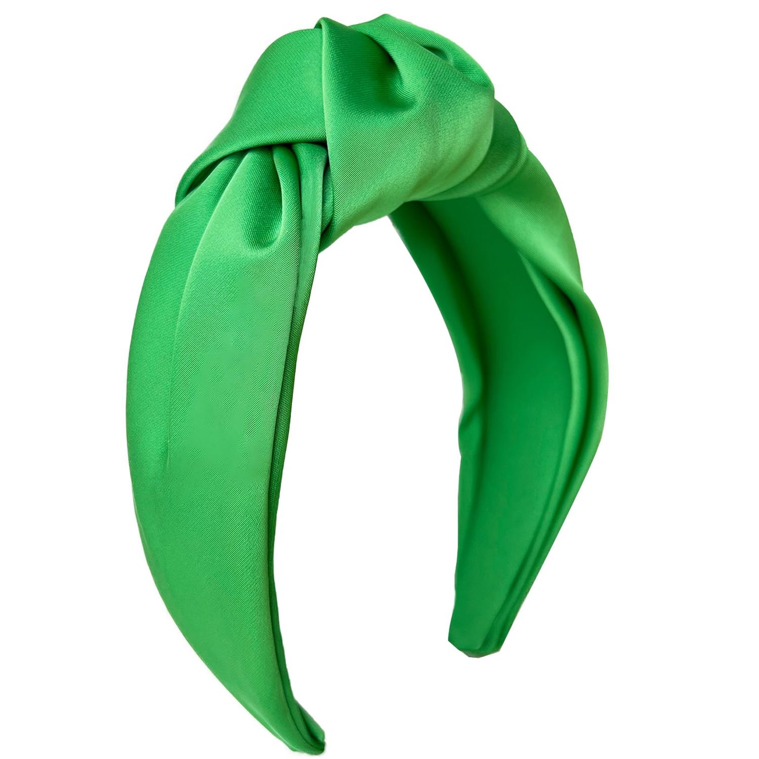 KOVOLITU Green Knotted Headbands for Women Satin Wide Headband Non Slip Head Bands Fashion Headband Hair Styling Accessories Womens Sisters Girls Gifts