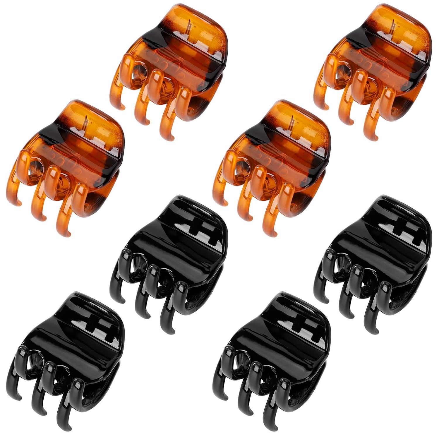 Annilubaby 8Pcs Hair Clips for Women and Girls,Medium Size Hair Claws Hair Jaw Clip for Thick Hair &amp; Thin Hair,1.3Inch No-Slip Jaw Clips, black,brown