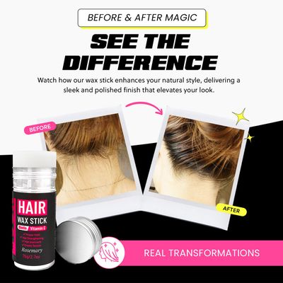 Prime Look Hair Wax Stick 2.7 fl oz - Strong Hold, Tames Flyaways - Biotin, Vitamin E & Rosemary Formula - Hair Wax Stick for Men & Women, Slick Back Styles, Supports Healthy Hair for All Types