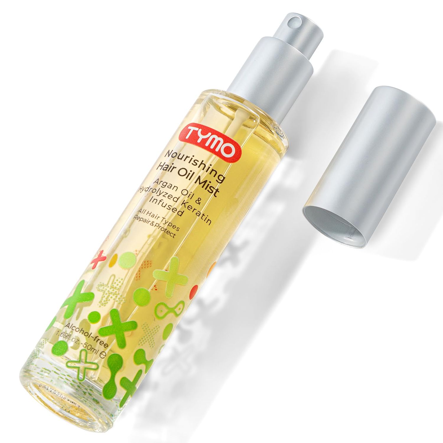TYMO Argan Hair Oil Spray - Hydrating Veganic Natural 6 Blend Oil for Frizzy &amp; Dry Hair, Organic Pure Formula, Daily Use for Hair, Smooth Damaged Ends, Olive Oil Infused, Add Shine