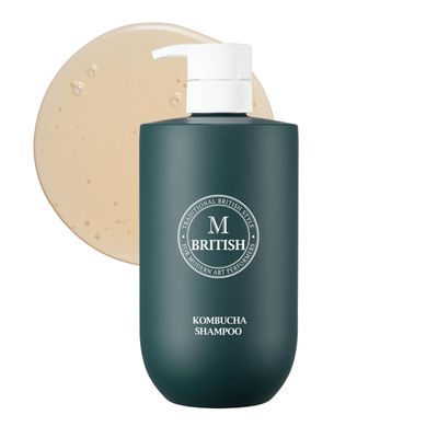 BRITISH M Kombucha Shampoo 25.36 fl. oz - Scalp Detox, Hydrate &amp; Strengthen, Promote Hair Growth, Paraben &amp; Sulfate-Free, Vegan Formula for All Hair Types