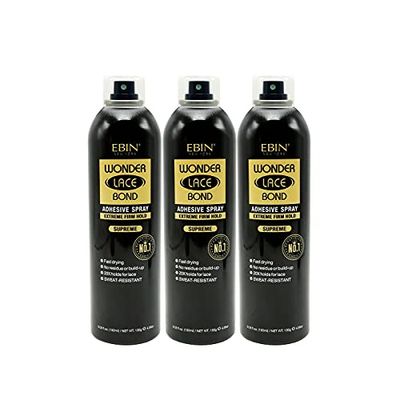 EBIN NEW YORK Wonder Lace Bond Adhesive Spray Supreme 3pack - Extreme Firm Hold 6.08oz/ 180ml | Active Use, Fast Drying, No Residue, No Build-up, Powerful Hold, All-Day Hold, Daily Wig Application