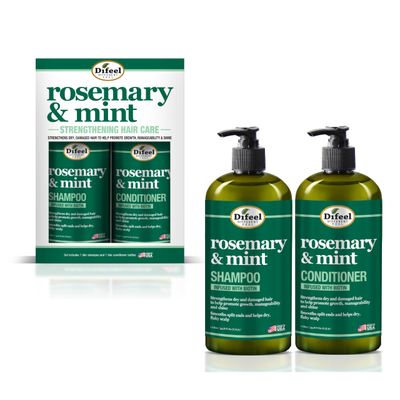 Difeel Rosemary and Mint Hair Strengthening Shampoo 33.8oz &amp; Conditioner with Biotin 33.8oz - 2-PC Boxed Gift Set - Shampoo &amp; Conditioner, Paraben Free