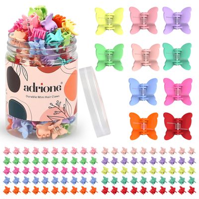 ADRIONE Butterfly Hair Clips for Girls 100 Pack, Colorful Hair Clips for Toddler Girls Baby Hair Clips Toddler Hair Clips Butterfly Clips for Little Girl Hair Clips for Kids Hair Clips Baby Claw Clips