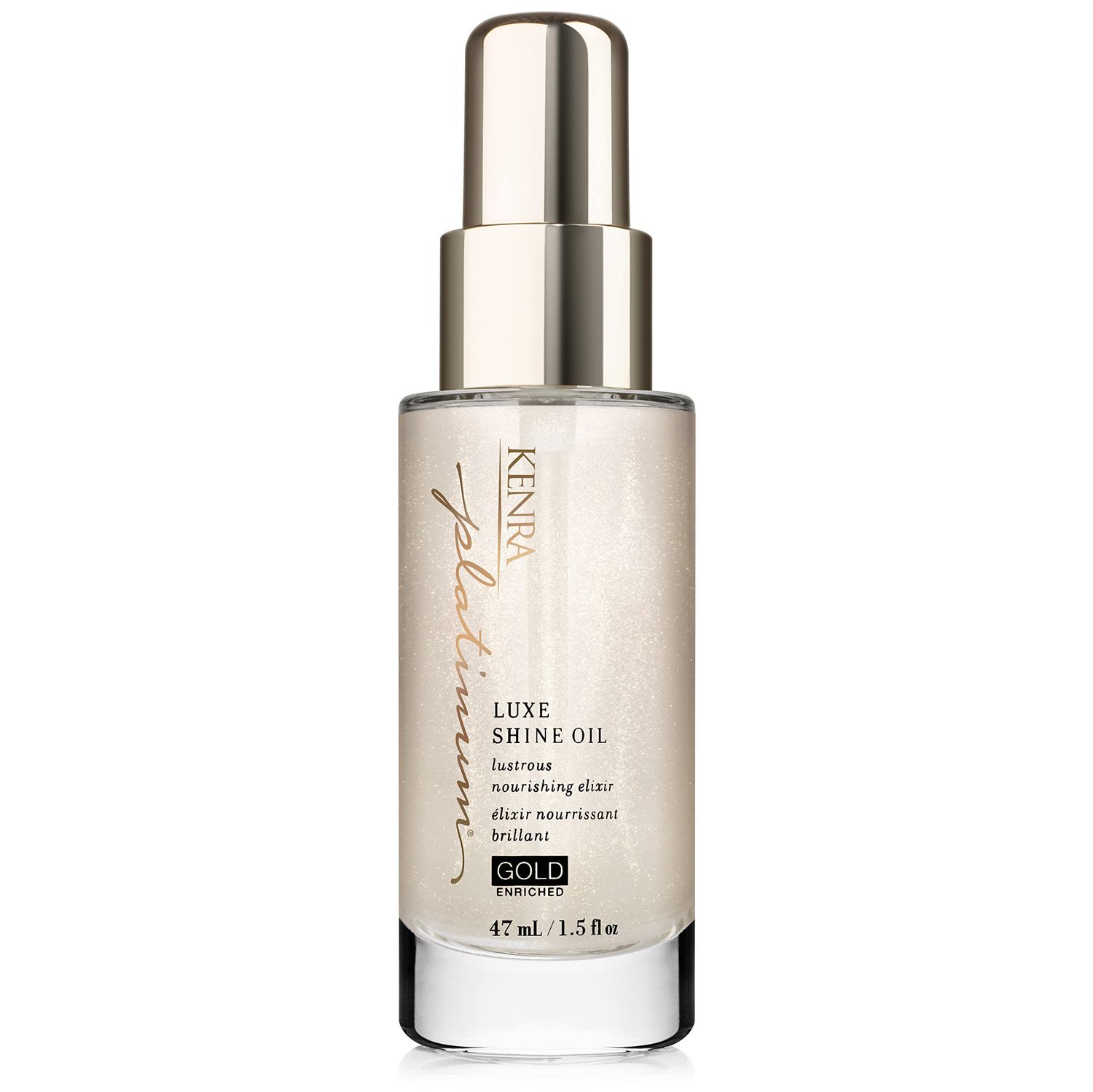 Kenra Platinum Luxe Shine Oil | Gold Enriched Nourishing Elixir |Enhances Shine &amp; Manageability | Thermal Protection Up To 450F | Medium To Coarse Hair | 1.5 fl. Oz