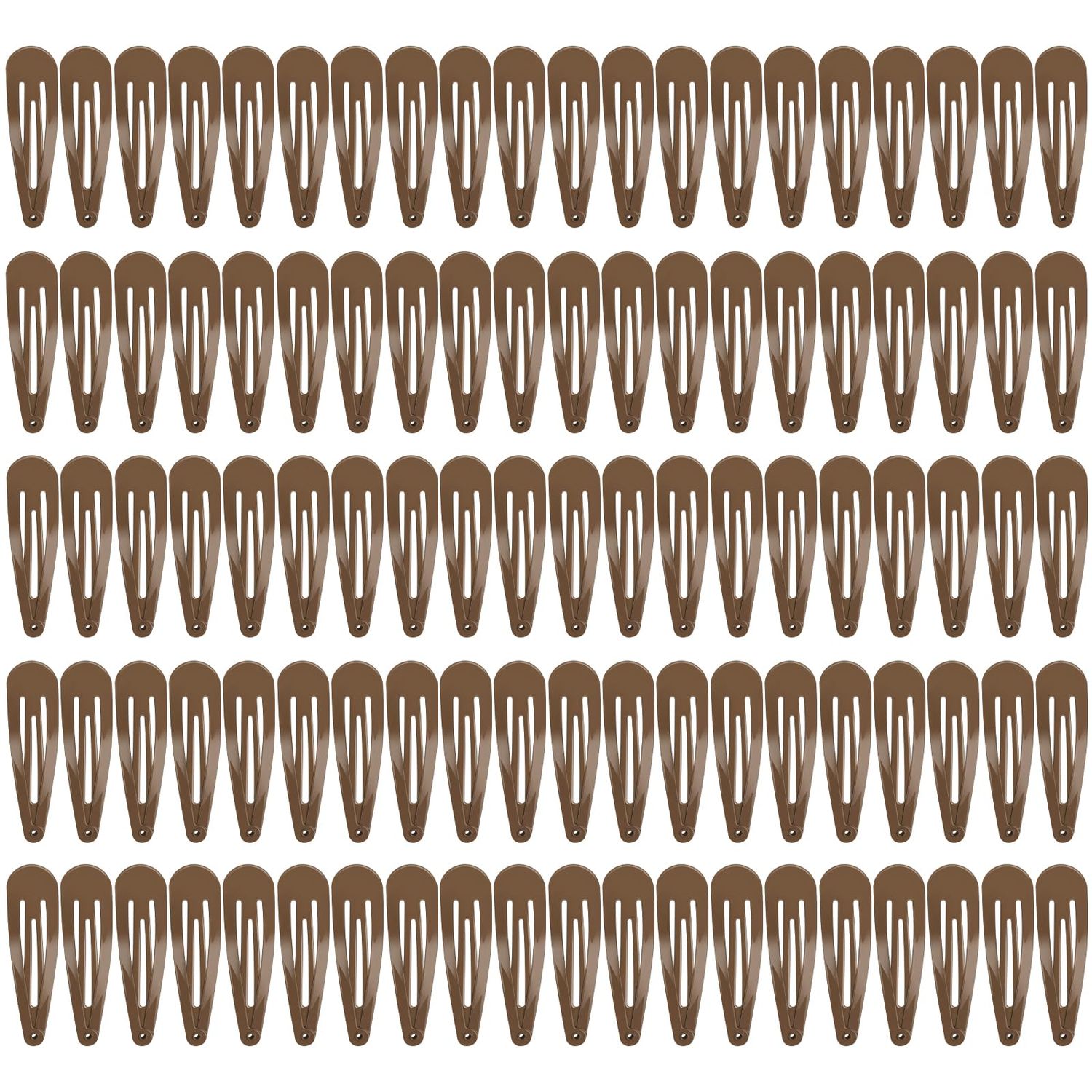 100Pcs Snap Hair Clips, Sublaga 2 Inch Bend Hair Clips, Metal Barrettes, No Slip Cute Solid Candy Color Hair Accessories for Girls, Women, Kids Teens or Toddlers (100pcs Coffee)